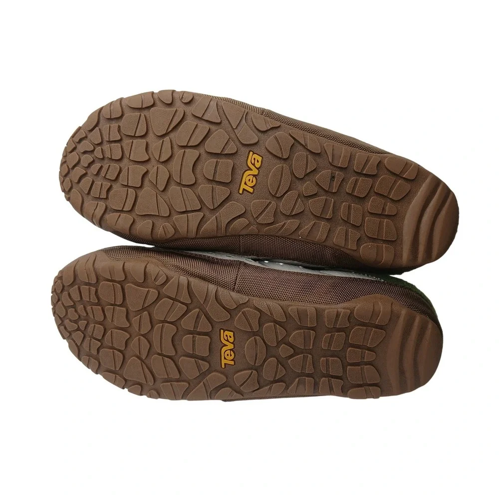 Teva ReEmber Terrain Mens 11 Tan Green Quilted Slip On Camping Mules 1129596